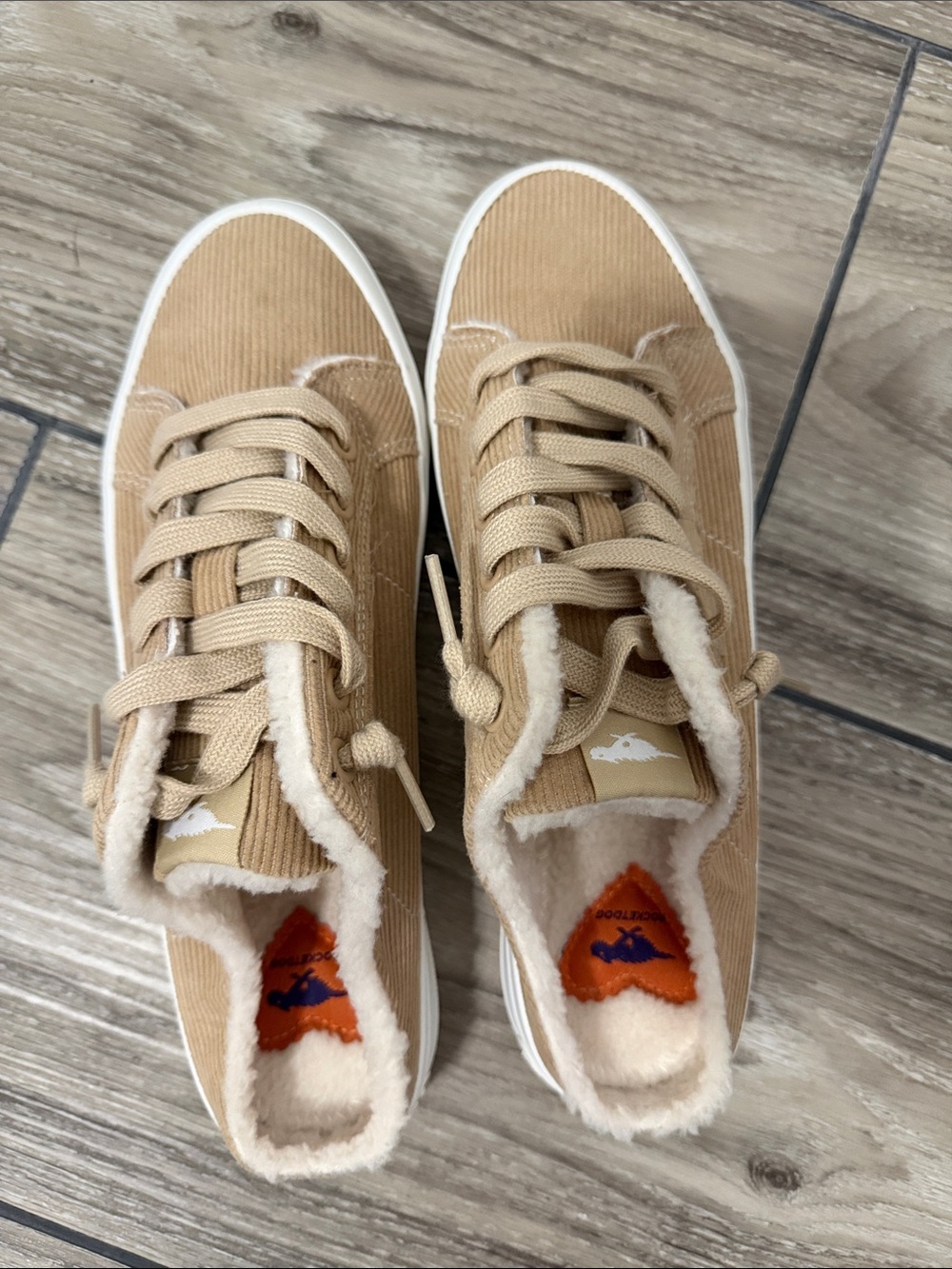 Rocket Dog Corduroy Lace-Up Sneakers in Tan